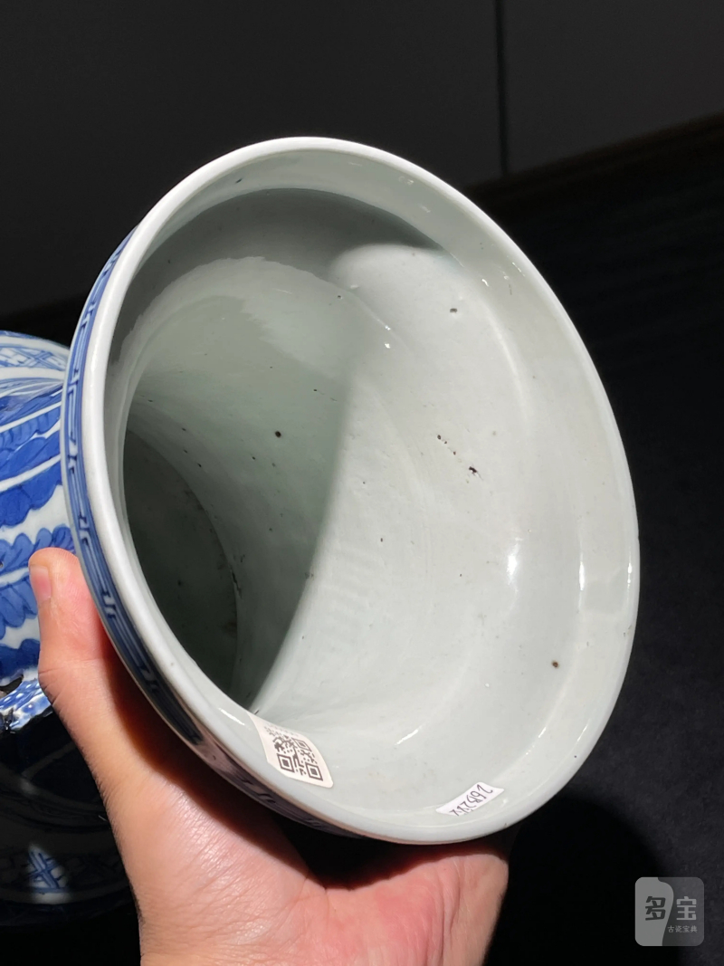 清中期 青花釉里红冰梅竹纹双耳瓶 - 图10